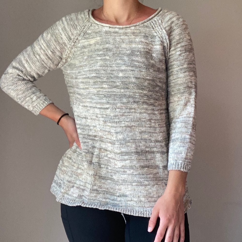 Gray + White Rag Rug Knit Sweater - Picture 5 of 9